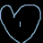 Three heart-shaped outlines with text inside: 'I', 'HEART', and 'CARLIE' on a black background, one partially obscured by gray.