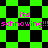 Pixelated green and black checkered background with repeated pink text "its schnowing!!!schnowing!!" across two distinct patterns.