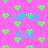 Pixelated pink background with green heart shapes and blue text reading "Ashley" and "<333" in a repeating pattern.