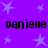 Purple background with light purple stars and repeated black text 'danielle' in two