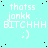 A static image with a light cyan background featuring repeated text and pixelated dots, with a gray rectangle in the bottom-right corner.