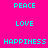 Pixelated text words on bright pink background with green rectangular overlays in specific positions.