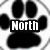Black and white paw print icon with text overlays reading North, Shore, and Tigers in separate sections.