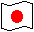 Two pixelated Japanese flag icons with red circles on white backgrounds, each bordered by black pixels, displayed side-by-side on a gray backdrop.