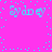 Pixelated cyan text 'Sydney' repeats four times on a bright pink background with scattered cyan dots.