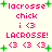 Pixelated text and symbols in pink and green on a light background, with green plus signs scattered throughout.