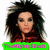 A person with voluminous dark hair and a red jacket appears in two states: one with visible green text overlay, another without.