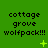 Green background with repeated text "cottage grove wolfpack!!!" and animated symbols changing across frames.