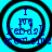 Four identical circular icons with black concentric rings on a cyan background, each containing blue text reading "I've been to the moon" in pixelated font.
