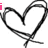 Six hand-drawn heart outlines arranged in two , each with overlaid text fragments in various colors and fonts