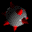 A 5x5 contact sheet of a gray spherical animated icon with red spikes, showing frame-by-frame motion across sampled frames.