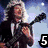 Six pixelated images of musicians in performance poses with overlaid text reading "5 More Days Till The AC/DC Concert".