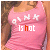 A 2x2 contact sheet of three animated frames showing a person wearing a pink tank top with text, displayed in pixelated style.