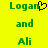 Green pixelated text on bright yellow background with a black heart symbol replacing the 'o' in Logan, repeated twice.