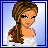 A 3x2 contact sheet of pixel art frames showing a cartoon girl, her outfit details, the Eiffel Tower, and text reading "simply sweet" in blue script.