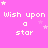 Pink background with repeated white text 'Wish upon a star' and scattered stars, some of which animate to change position.