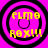 Four identical circular icons with black concentric rings on a bright pink background, each displaying yellow pixelated text "ELME" above and "ROX!!!" below.