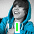 A four- shows a person in a blue hoodie with a green vertical bar, a purple heart with '<33' text, a smiling person with 'You' text, and a person with 'Justin' text