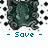 Pixelated dark green octopus icon with black dots on white background, text reads "- Save -" above and "- Tree - Octopuses" below.