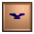 Blue 'Y' symbol on brown textured background with black border, transitioning from pixelated to smooth rendering across frames.