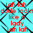Red text on a cyan background with a black pattern, repeating the phrase "Lah lah dude looks like a lady" in a tiled layout