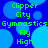 Blue background with light blue circles; green text reads 'Clipper City', 'Gymnastics', 'Fly', and 'High' in pixelated font.