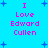 Pixelated text reads "I Love Edward Cullen" on a bright blue background with scattered dark blue stars, displayed in two identical vertical