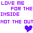 A 48x48 pixel animated contact sheet showing two frames of a text-based buddy icon with pixelated hearts and color-shifted text.