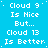 A static digital image with a bright cyan background displaying repeated text phrases in white pixelated font, arranged in a pattern with some variations in punctuation and spacing