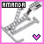 Pixelated icon with 'AMANDA' text, pink border, and heart symbol showing subtle animation changes.