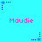 Pixelated blue background with pink text and animated star icons in various positions.