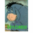 Pixelated static image of a blue donkey with black mane and tail, light brown nose, green text at bottom reading 'EYORE' on muted background.