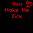 Red pixelated text on black background with heart symbol replacing 'Love' in phrase.