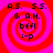 Four identical display a red and pink spiral background with black text reading A.S. S.S. & A.H. bffl :-p in the center