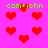 Pixelated red hearts on bright pink background with green text "cam+john" at top and bottom.