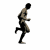 A sequence of running poses showing a figure in motion across three , with limbs and body position changing between frames