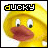 Animated yellow rubber duck with red beak and white eyes, wearing a yellow hat, displaying mouth movement across frames.