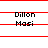 Static image with repeated text 'Dillon Masi' in black pixelated font over red horizontal lines on white background.
