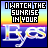 Pixelated graphic with text "I WATCH THE SUNRISE IN YOUR" over a gradient background and large stylized "Eyes" below.