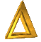 Golden triangular frame with three concentric borders, rendered in 3D with metallic sheen, displayed in a on gray background