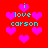 Red background with pink hearts and cyan text reading 'i love carson' in pixelated font, repeated across the image.