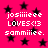 A static image with a bright pink background covered in black stars, displaying repeated white text that reads "josiiieee LOVES<!3 samiiieee.".