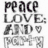 Pixelated text and symbols on a white background with blue gradient heart-shaped icon below.