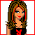 A 4x3 contact sheet of pixel art frames showing a cartoon woman in black clothing with red 'X' symbols, displaying different poses and text phrases across the animation sequence.