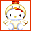 Hello Kitty character in chicken costume with red bow, displayed across four showing different poses and text reading 'year of the rooster'