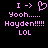 Pixelated pink text and symbols on black background with two side-by-side variations of the same message layout.
