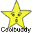 Static pixel art icon of a yellow star-shaped mascot with facial features and the text "Coolbuddy" below it on a gray background.