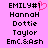 Pixelated text on pink background with one instance of a pink heart symbol replacing the number 1 in EMILY#1.