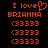 Pixelated orange text and symbols on black background with heart symbol replacing 'o' in 'love'.