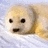 Pixelated dog face with light brown fur and dark eyes on left; right side shows black heart symbols arranged in above 'go cute' text